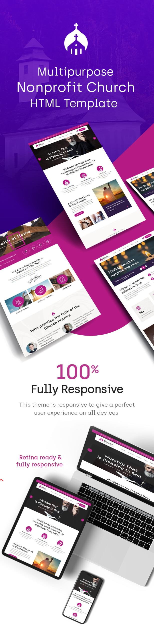 Blesso | Multipurpose Nonprofit Church HTML Template - 1