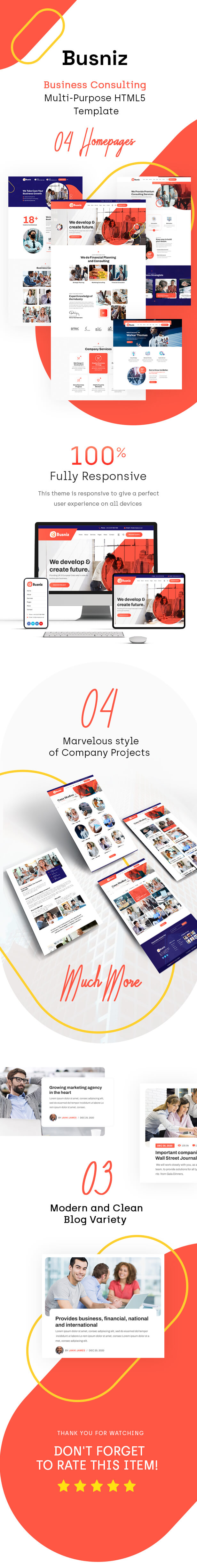 Busniz – Business Consulting Multi-Purpose HTML5 Template